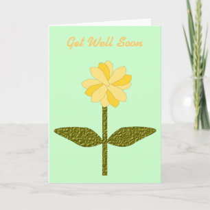 Yellow Daisy Flower Custom Get Well Card