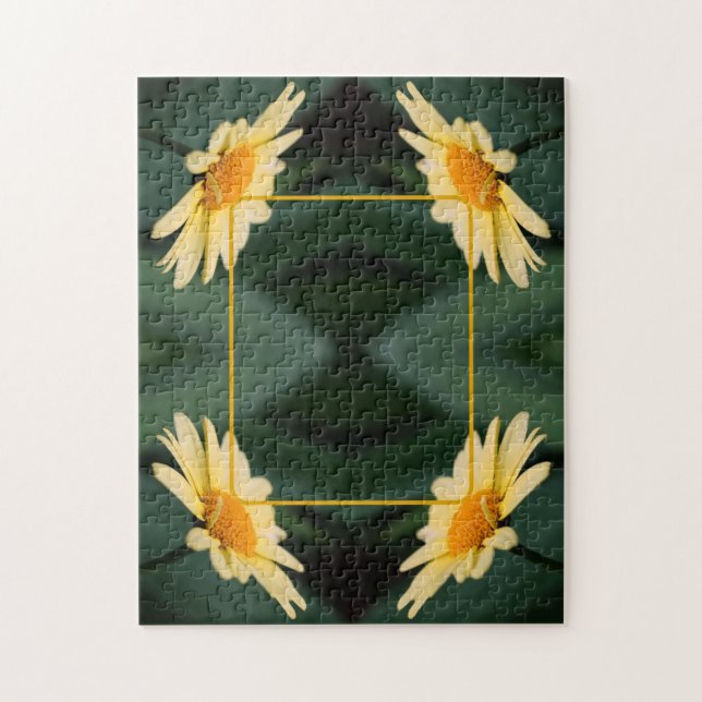 Yellow Daisy Flower Frame Add Your Photo Jigsaw Puzzle (Vertical)