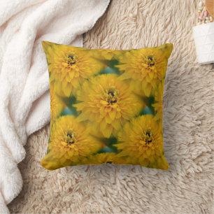 Yellow Daisy Flower Nature Pattern Cushion