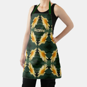 Yellow Daisy Flower Pattern Personalised    Apron