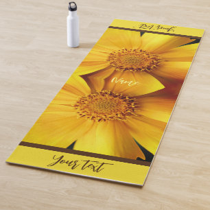 Yellow Daisy Flower Petals And Centre Personalised Yoga Mat