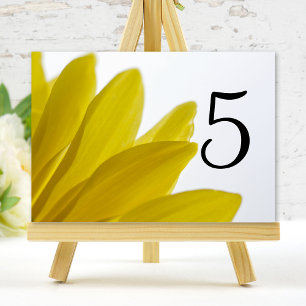 Yellow Daisy Flower Petals Table Numbers