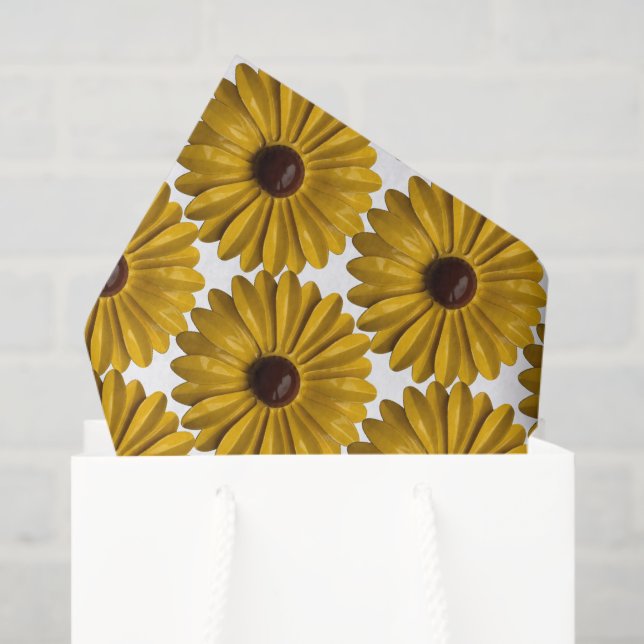 Yellow Daisy Flower Summer Birthday Garden Bouquet Tissue Paper (Gift Bag)