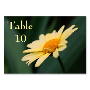 Yellow Daisy Flower Wedding  Table Number