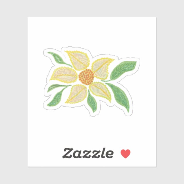 Yellow daisy flower with green leaves (Sheet)