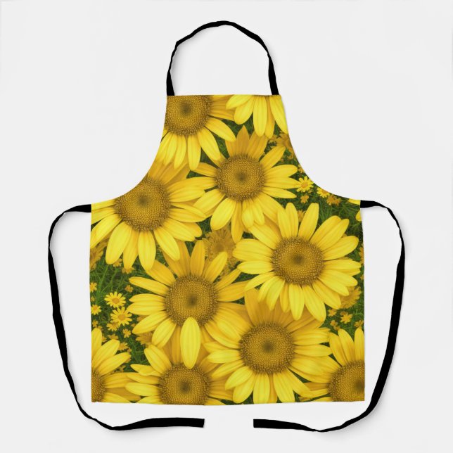 Yellow Daisy Flowers Apron (Front)