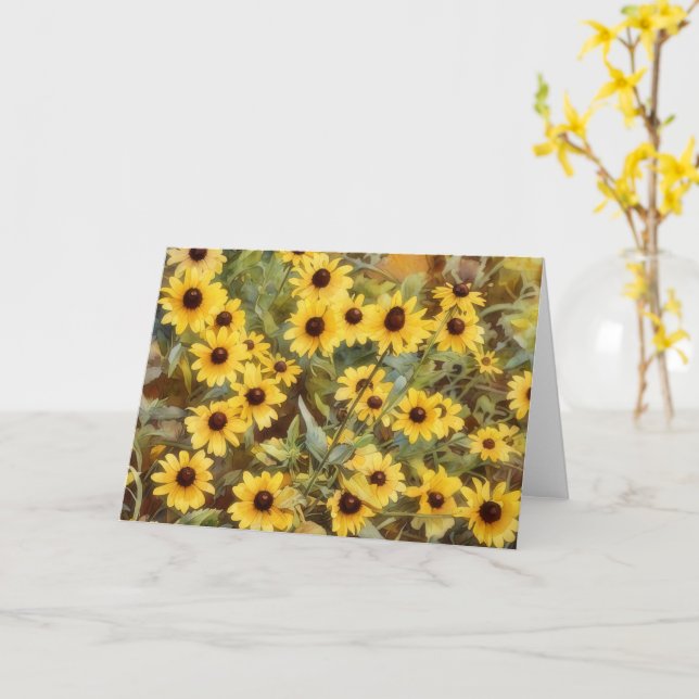 Yellow Daisy Flowers Art Blank Note Card (Yellow Flower)