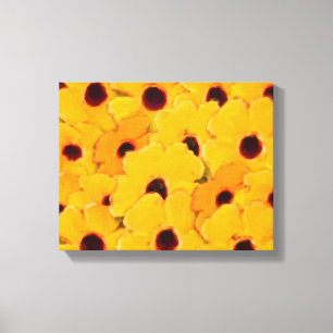Yellow Daisy Flowers Art Canvas Print