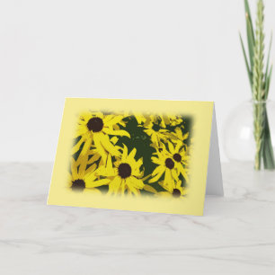 yellow daisy flowers in yellow frame card