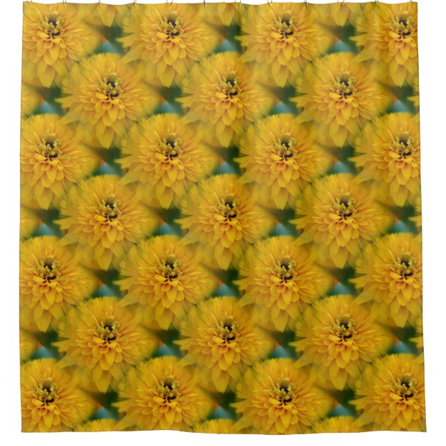 Yellow Daisy Flowers Pattern  Shower Curtain (Front)