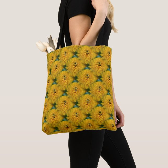 Yellow Daisy Flowers Pattern   Tote Bag (Close Up)