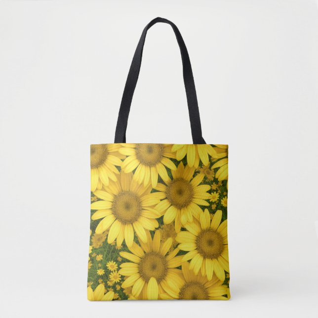 Yellow Daisy Flowers Tote Bag (Front)