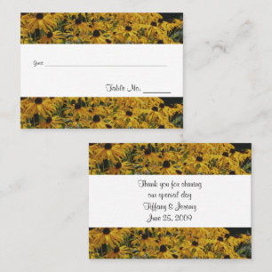 Yellow Daisy Flowers Wedding Table  Place Card