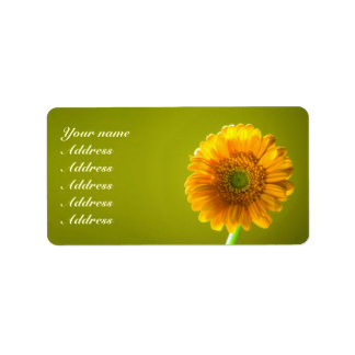 Yellow Daisy Gerbra Flower Wedding Label
