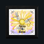 Yellow Daisy gift box<br><div class="desc">Yellow Daisy gift box,   apparel,  t-shirts,   gifts by ArtMuvz Illustration. You can add your name or add text instead. Customise this Daisy  gift box to make it uniquely yours or give as a personalised gift</div>