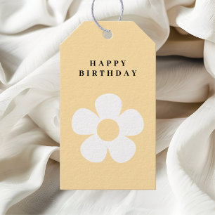 Yellow Daisy Happy Birthday    Floral Party Gift Tags
