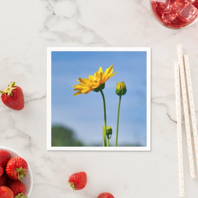 Yellow Daisy Helenium Paper Napkins (Insitu)