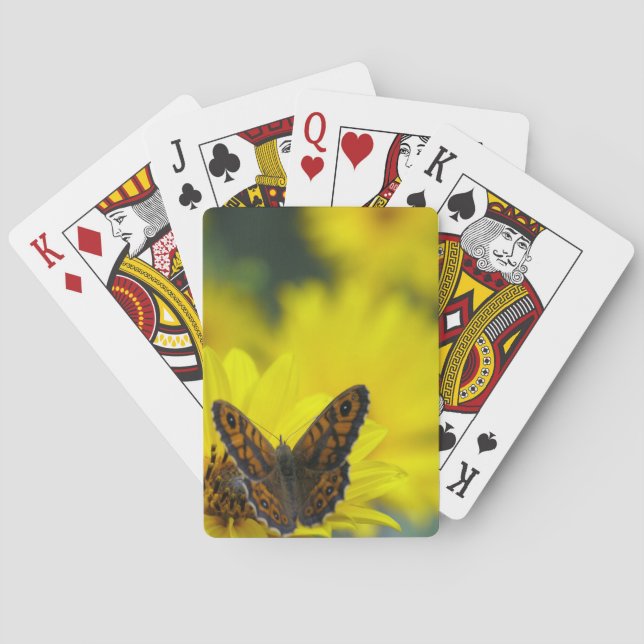 Yellow Daisy Helenium Playing Cards (Back)