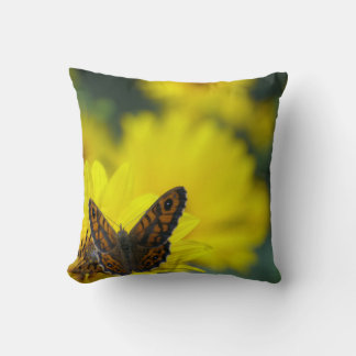 Yellow Daisy Helenium Throw Cushion