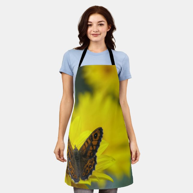 Yellow Daisy Heleniums All Over Print Apron (Worn)