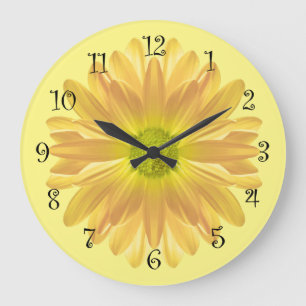 Yellow Daisy Kitchen Clock