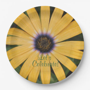 Yellow Daisy Let's Celebrate Paper Plate