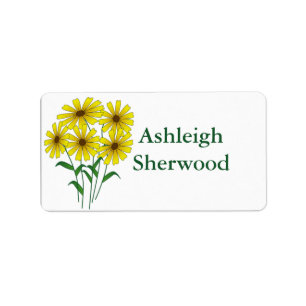 Yellow Daisy Name Label