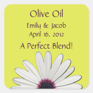 Yellow Daisy Olive Oil Personalised Favour Labels