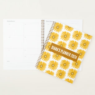 Yellow Daisy Pattern Flowers Blooms Floral CUSTOM  Planner