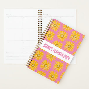 Yellow Daisy Pattern Flowers Blooms Floral CUSTOM Planner