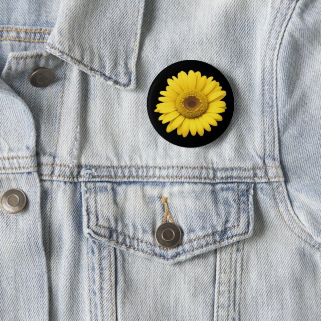 Yellow Daisy Petals 6 Cm Round Badge (In Situ)