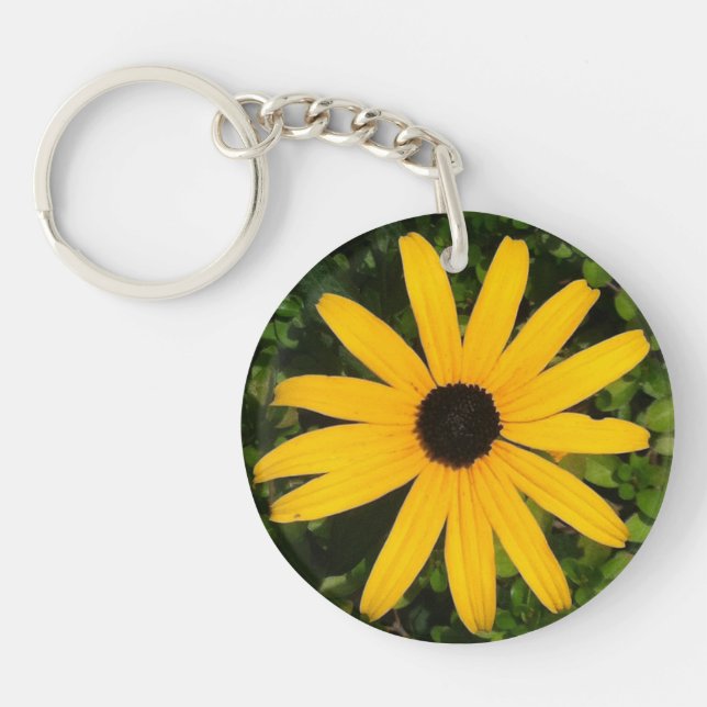 Yellow Daisy Photo  Key Ring (Front)