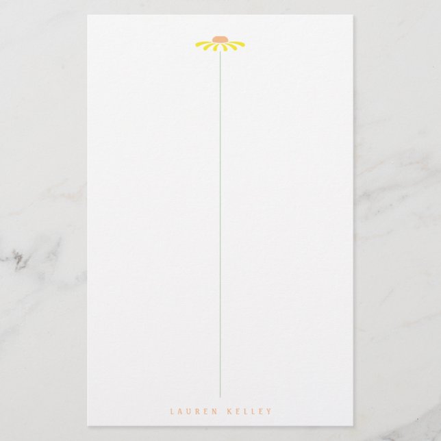 Yellow Daisy Stationery (Front)