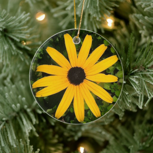 Yellow Daisy Wildflower Photography  Ceramic Tree Decoration (Tree)
