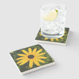 Yellow Daisy Wildflower Photography Stone Coaster