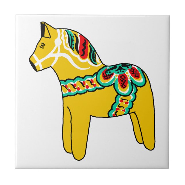 Yellow Dala Horse Tile (Front)