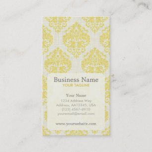 Yellow Damask Appointment Business Card