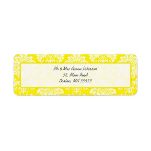 Yellow Damask Customisable Address Labels