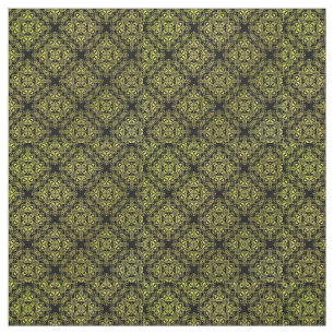 Yellow Damask Medallion Pattern Fabric