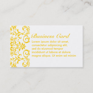 Yellow Damask Pattern Business Card