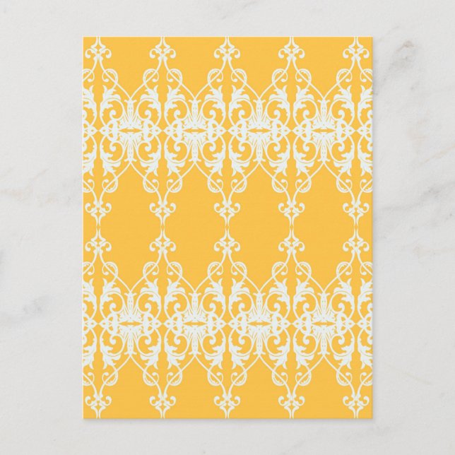 Yellow Damask Postcard (Front)
