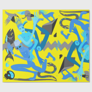 Yellow dance wrapping paper