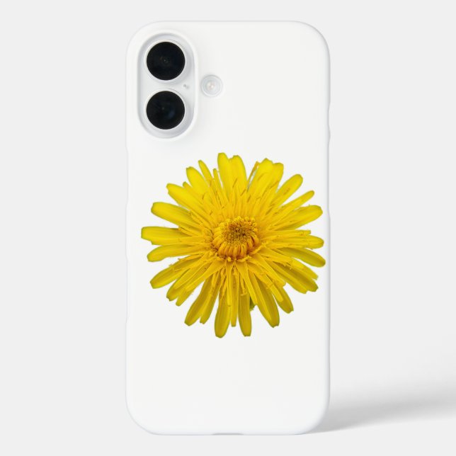 Yellow Dandelion – Cutout Photo White iPhone Case (Back)
