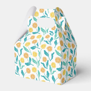 Yellow Dandelion Floral Pattern - Nature-Inspired  Favour Box