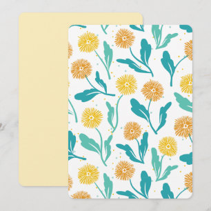 Yellow Dandelion Floral Pattern - Nature-Inspired  Holiday Card