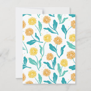 Yellow Dandelion Floral Pattern - Nature-Inspired  Postcard