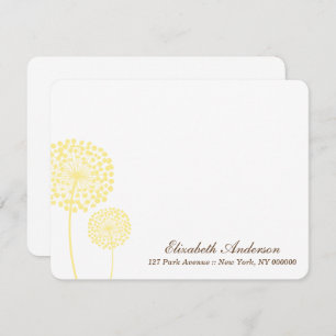 Yellow Dandelions Flat Note Cards