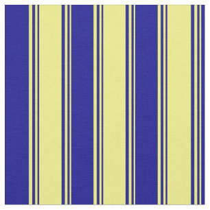 Yellow & Dark Blue Striped/Lined Pattern Fabric
