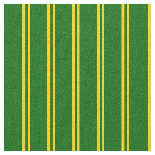 Yellow & Dark Green Stripes Fabric (Close Up)