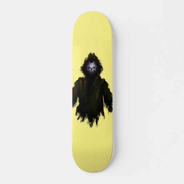 Yellow Dark Monster Creature Gothic Horror Edgy Skateboard (Front)